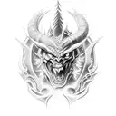 god fighting devil tattoo design idea