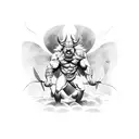 god fighting devil tattoo design idea