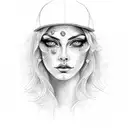 nude trucker lady tattoo design idea