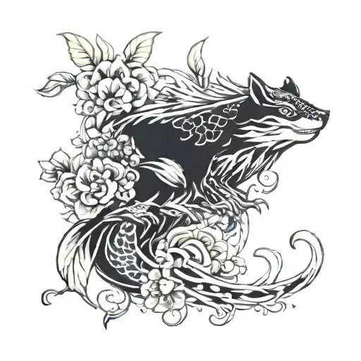 animal gap filler tattoo design idea