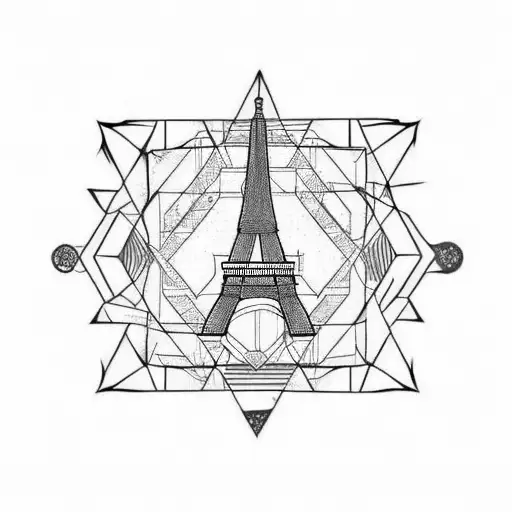 STAMP POSTCARD EIFFEL TOWER tattoo design idea