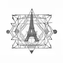 STAMP POSTCARD EIFFEL TOWER tattoo design idea