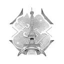 STAMP POSTCARD EIFFEL TOWER tattoo design idea