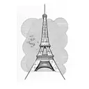 STAMP POSTCARD EIFFEL TOWER tattoo design idea