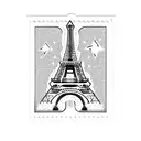 STAMP POSTCARD EIFFEL TOWER tattoo design idea