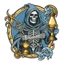 grim reaper holding hourglass tattoo design idea