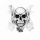 skull with dice tattoo design idea