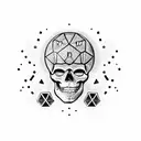skull with dice tattoo design idea