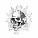 skull with dice tattoo design idea