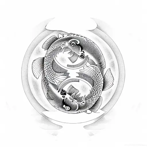 2 koi fish yin and yang  tattoo design idea