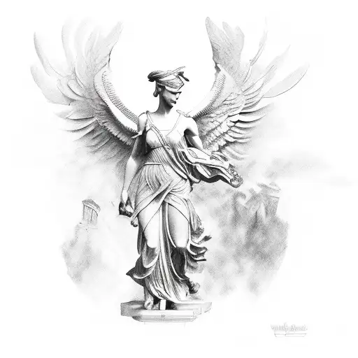 the winged victory tattoo design idea