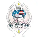 the names Cooper, dexter and Deco written on top of eachother tattoo design idea