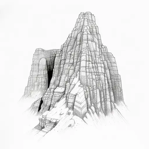 A boulderer conquering a challenging route with sketch-style lines emphasizing their determination and strength tattoo design idea