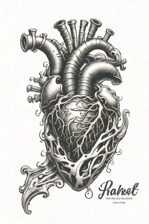 Heartbeat transitioning into heart with 'Daniel' and 'Forever in my heart.'  tattoo design idea