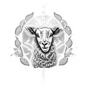 jesus and lamb tattoo design idea