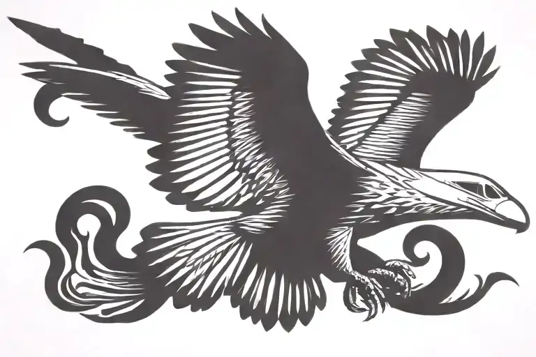 shadow of a fighter jet flying tattoo design idea