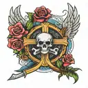 rest in peace symbol tattoo design idea