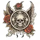 rest in peace symbol tattoo design idea