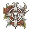 rest in peace symbol tattoo design idea
