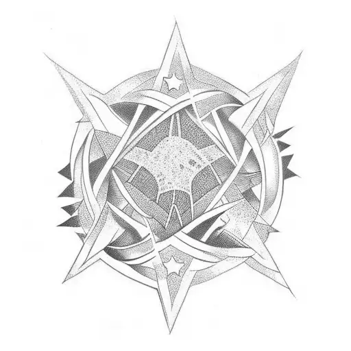 crotch rocket and stars tattoo design idea