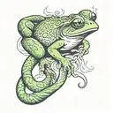 frog smoking snake tattoo tattoo design idea