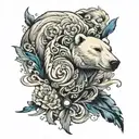polar bear tattoo design idea