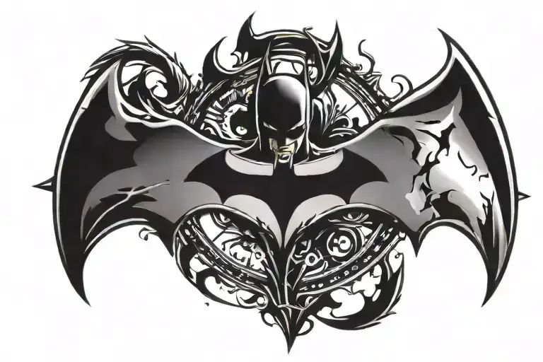 Batman logo surrounded tattoo design idea