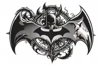 Batman logo surrounded tattoo design idea