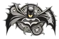 Batman logo surrounded tattoo design idea