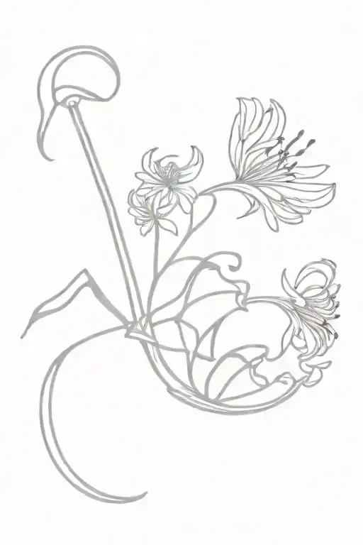 spider lily tattoo design idea
