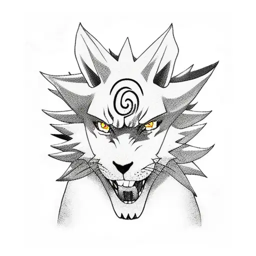Naruto and kurama tattoo design idea