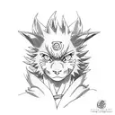 Naruto and kurama tattoo design idea