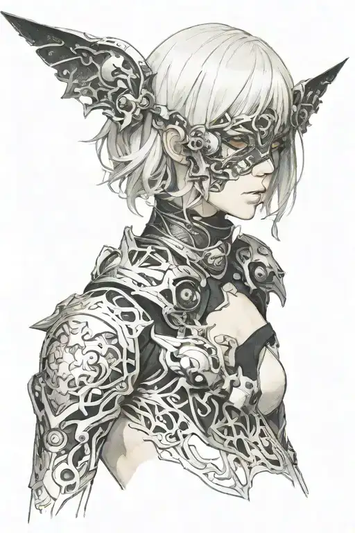 nier automata 2b tattoo design idea