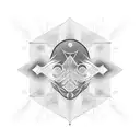 a tattoo on the neck of sound waves that are found in the front and behind the waves rise to the head tattoo design idea