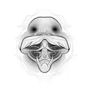 a tattoo on the neck of sound waves that are found in the front and behind the waves rise to the head tattoo design idea