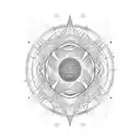 a tattoo on the neck of sound waves that are found in the front and behind the waves rise to the head tattoo design idea