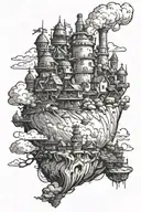 Howl's moving castle in disney style tattoo design idea