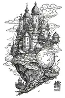 Howl's moving castle in disney style tattoo design idea