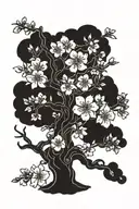 cherry blossom tree tattoo design idea
