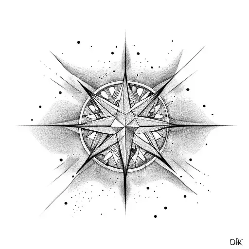 north star tattoo design idea