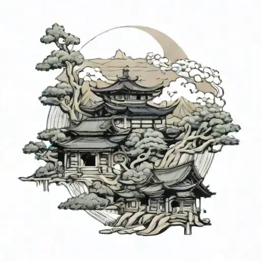 Taichung city scape after earthquake tattoo design idea