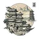 Taichung city scape after earthquake tattoo design idea