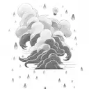 akatsuki cloud, minimal, hidden rain tattoo design idea