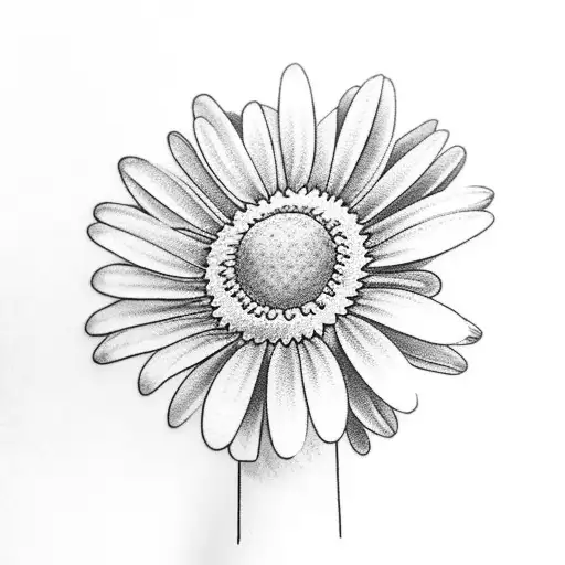 a milk bottle and a daisy, both with smiling faces  tattoo design idea