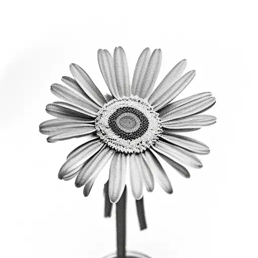a milk bottle and a daisy, both with smiling faces  tattoo design idea