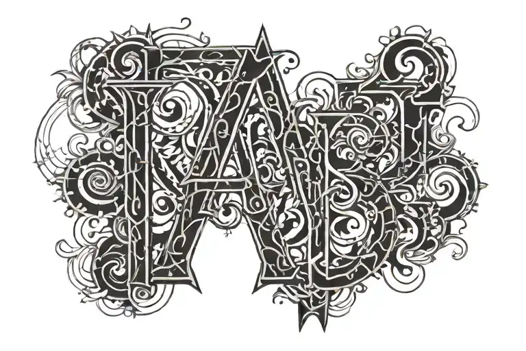 Nemesis  letters tattoo design idea