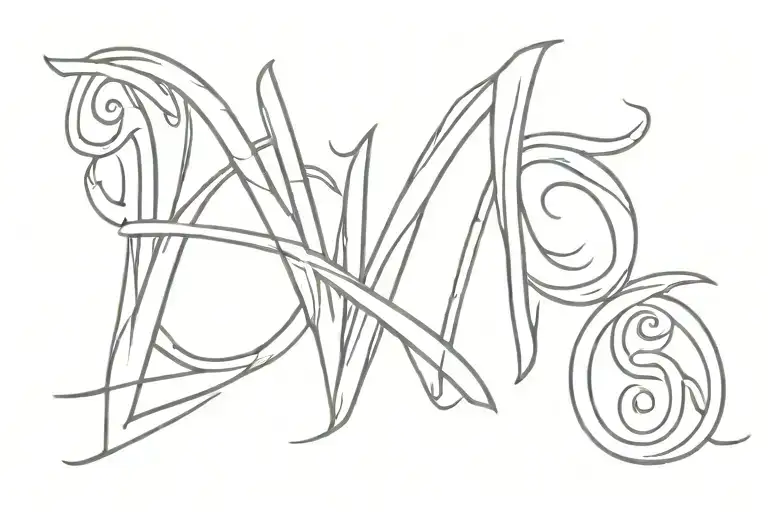nemesis letters tattoo design idea