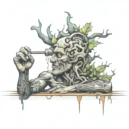 mental struggle and physical strength  tattoo design idea