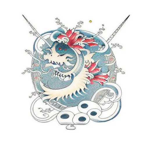 traditional japanese shrine tattoo design idea