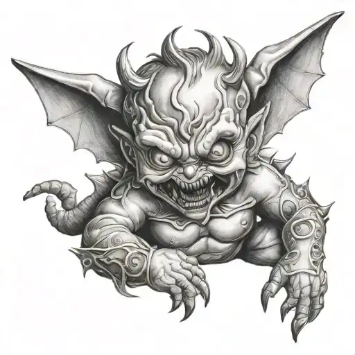 baby demon tattoo design idea